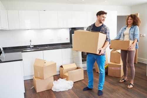 Household items being carefully loaded for a North Harrow move